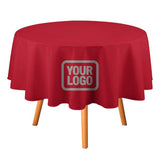 Custom Red Gray Round Table Cloth
