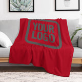 Custom Red Dark Grey Blanket