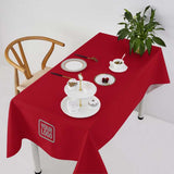 Custom Red Dark Grey Square Table Cloth