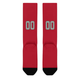 Custom Red Gray Knee-High Sock