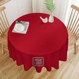 Custom Red Gray Round Table Cloth