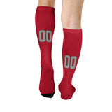 Custom Red Gray Knee-High Sock