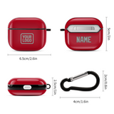 Custom Red Gray AirPods Case (3rd Generation)