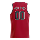 Custom Red & Dark Grey Colors Design Sports Basketball Jersey