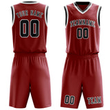 Custom Red Dark Grey Basketball Set