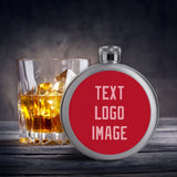 Custom Red Light Pink Hip Flask