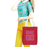 Custom Red Pink Canvas Tote Bag