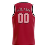 Custom Red & Light Pink Colors Design Sports Basketball Jersey