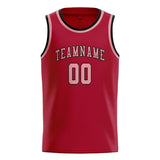 Custom Red & Light Pink Colors Design Sports Basketball Jersey