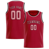 Custom Red & Light Pink Colors Design Sports Basketball Jersey