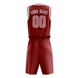 Custom Red Light Pink Basketball Set
