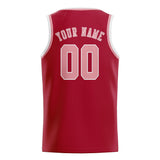 Custom Red & Light Pink Colors Design Sports Basketball Jersey