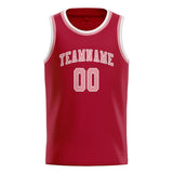 Custom Red & Light Pink Colors Design Sports Basketball Jersey