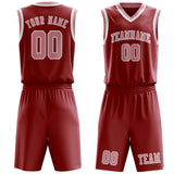 Custom Red Light Pink Basketball Set