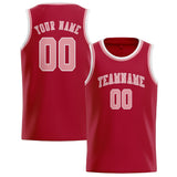 Custom Red & Light Pink Colors Design Sports Basketball Jersey