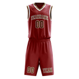 Custom Red Khaki Basketball Set