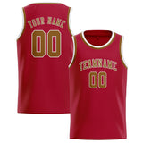 Custom Red & Khaki Colors Design Sports Basketball Jersey