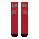 Custom Red Light Khaki Knee-High Sock