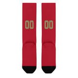 Custom Red Light Khaki Knee-High Sock