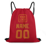 Custom Red Orange Drawstring Bag