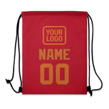 Custom Red Orange Drawstring Bag