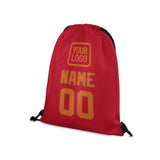 Custom Red Orange Drawstring Bag