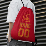 Custom Red Orange Drawstring Bag