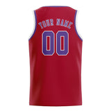 Custom Red & Light Purple Colors Design Sports Basketball Jersey