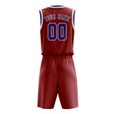 Custom Red Light Purple Basketball Set
