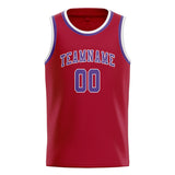 Custom Red & Light Purple Colors Design Sports Basketball Jersey