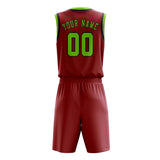 Custom Red Emerald Green Basketball Set