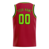 Custom Red & Emerald Green Colors Design Sports Basketball Jersey