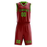 Custom Red Emerald Green Basketball Set