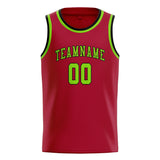 Custom Red & Emerald Green Colors Design Sports Basketball Jersey