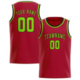 Custom Red & Emerald Green Colors Design Sports Basketball Jersey