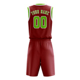 Custom Red Emerald Green Basketball Set