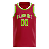 Custom Red & Emerald Green Colors Design Sports Basketball Jersey