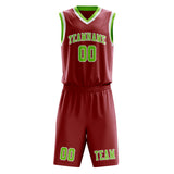 Custom Red Emerald Green Basketball Set