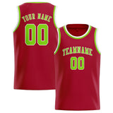 Custom Red & Emerald Green Colors Design Sports Basketball Jersey