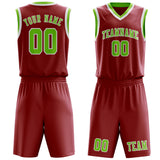 Custom Red Emerald Green Basketball Set