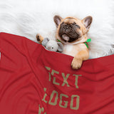 Custom Red Light Khaki Pet Blanket
