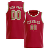 Custom Red & Light Khaki Colors Design Sports Basketball Jersey