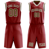 Custom Red Light Khaki Basketball Set