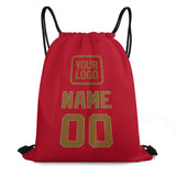 Custom Red Khaki Drawstring Bag