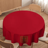 Custom Red Khaki Round Table Cloth
