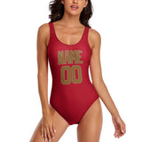 Custom Red Khaki Swimsuit