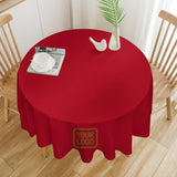 Custom Red Khaki Round Table Cloth