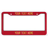 Custom Red Light Yellow License Plate Frame
