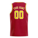 Custom Red & Light Yellow Colors Design Sports Basketball Jersey