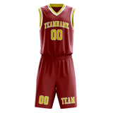 Custom Red Light Yellow Basketball Set